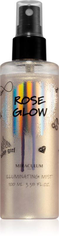 Miraculum Girls Collection Rose Glow spray de corp hidratant cu particule stralucitoare 100 ml