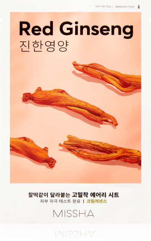 Missha Airy Fit Red Ginseng Masca hidratanta cu efect revitalizant sub forma de foaie 19 g