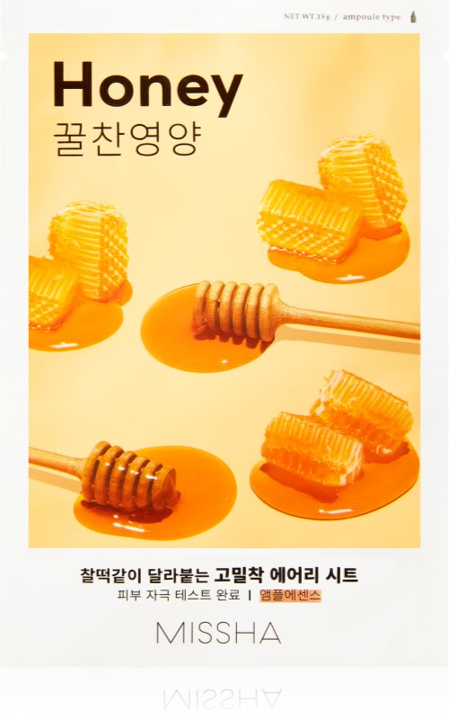 Missha Airy Fit Honey mască textilă iluminatoare 19 g