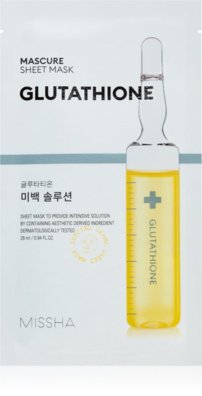 Missha Mascure Glutathione mască textilă iluminatoare 28 ml
