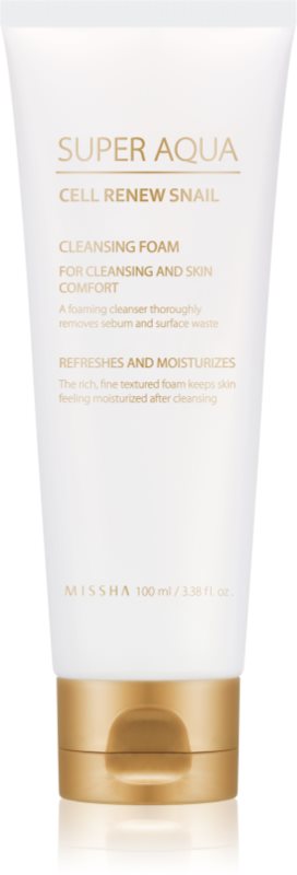 Missha Super Aqua Cell Renew Snail spuma de curatat extract de melc 100 ml
