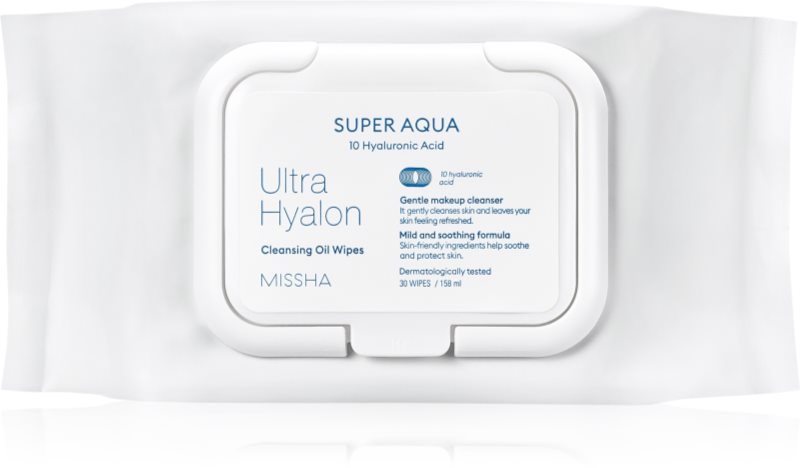 Missha Super Aqua 10 Hyaluronic Acid Servetele demachiante 30 buc