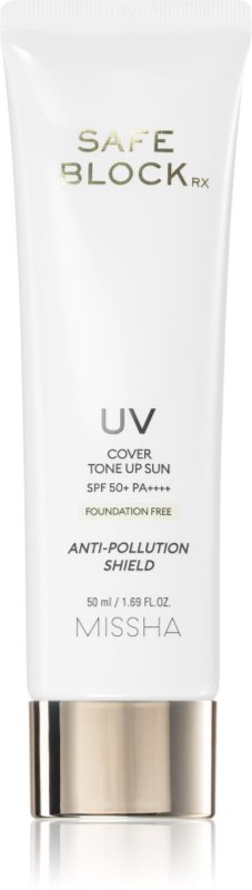 Missha Safe Block RX Cover Tone Up Sun crema de minerale pentru fata si zone sensibile SPF 50+ culoare Foundation-Free 50 ml