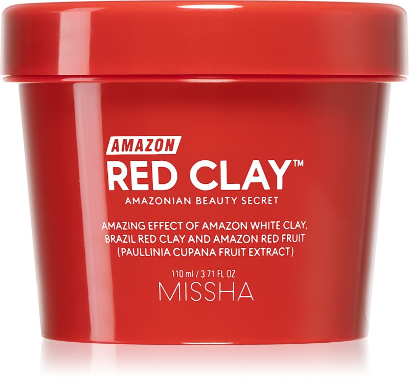 Missha Amazon Red Clay™ masca de curatare pentru reducerea sebumului si minimalizarea porilor cu argila 110 ml