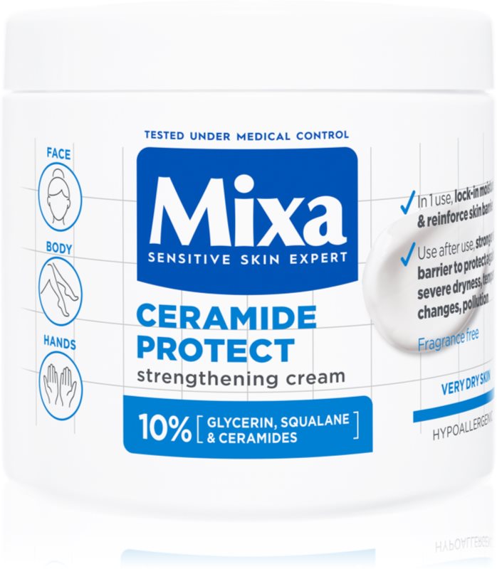 Mixa Ceramide Protect cremă de corp regeneratoare pentru piele sensibila 400 ml