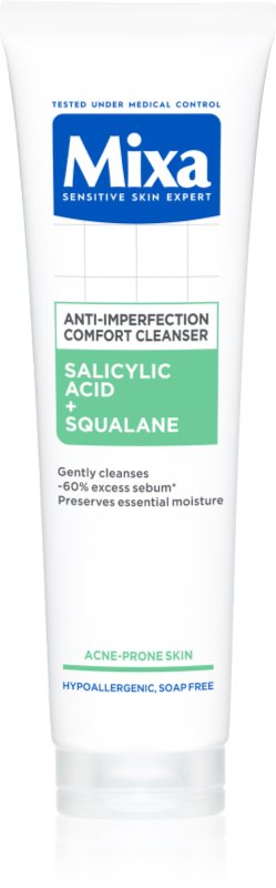 Mixa Anti-Imperfection Comfort Cleanser gel de curatare facial impotriva imperfectiunilor pielii cauzate de acnee 150 ml