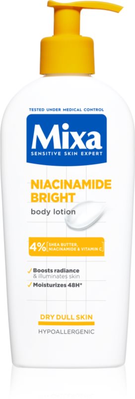 Mixa Niacinamide Bright unt pentru corp unt de shea 250 ml