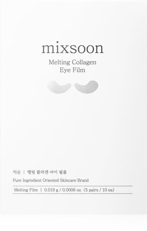 mixsoon Melting Collagen Eye Film mască textilă iluminatoare zona ochilor 5x2 buc