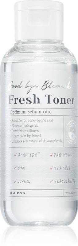 Mizon Good Bye Blemish Fresh Toner tonic facial cu efect calmant pentru ten acneic 120 ml