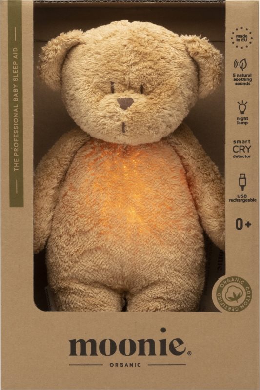 Moonie Bear 2.0 Organic Cappuccino jucărie de adormit cu melodie 1 buc