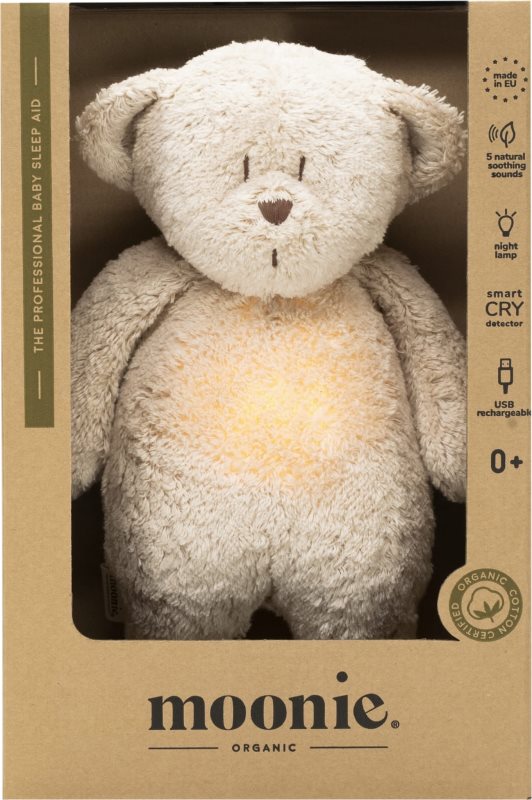 Moonie Bear 2.0 Organic Sand jucărie de adormit cu melodie 1 buc