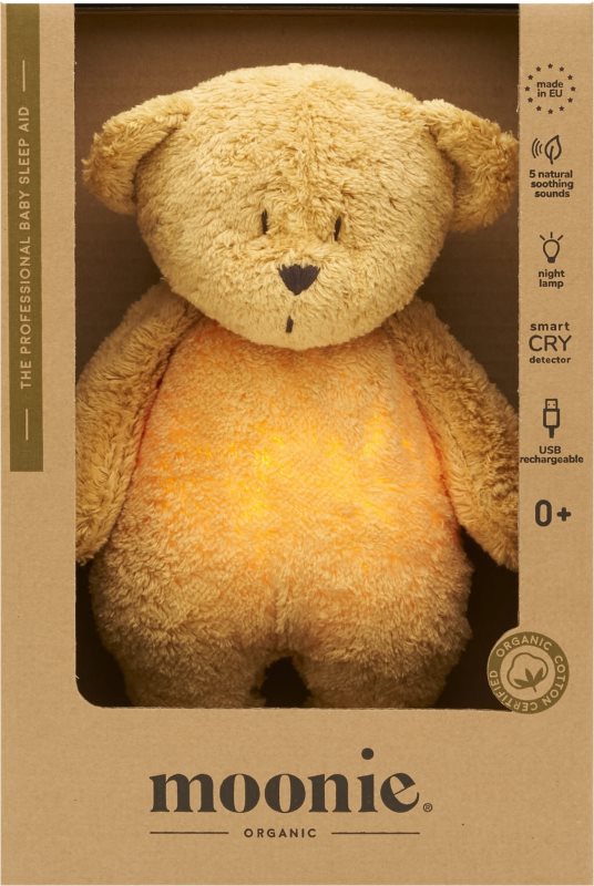Moonie Bear 2.0 Organic Honey jucărie de adormit cu melodie 1 buc