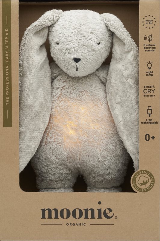 Moonie The Humming Friend 2.0 Organic Grey jucărie de adormit cu melodie 1 buc