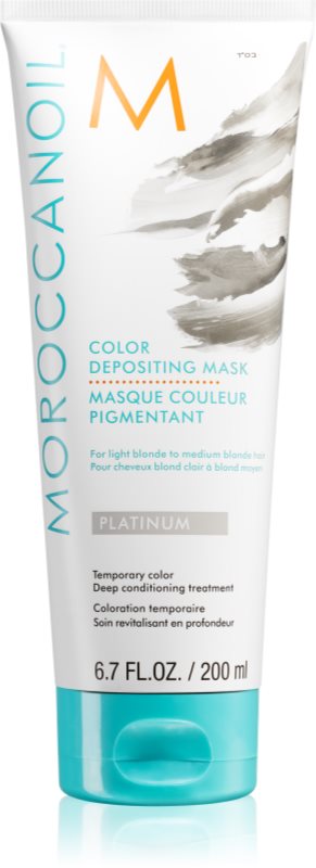 Moroccanoil Color Depositing mască fină de hrănire fără pigmenți permanenți de culoare Platinum 200 ml