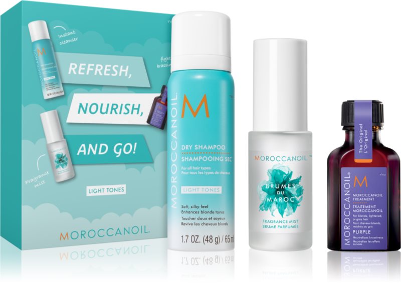Moroccanoil Refresh, Nourish, and Go! (Light Tones) set pentru par blond pentru femei