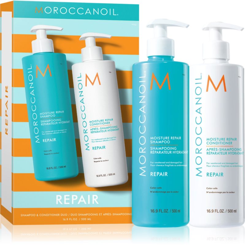 Moroccanoil Repair Shampoo & Conditioner Duo set pentru par degradat sau tratat chimic
