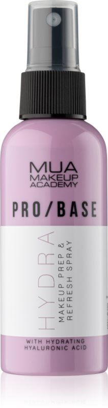 MUA Makeup Academy PRO/BASE Hydra Spray facial pentru fixare machiajului cu acid hialuronic 70 ml