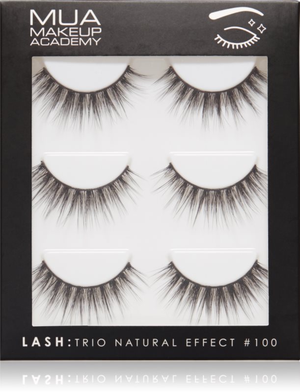 MUA Makeup Academy Lashes Natural Effect gene false #100 3 pereche
