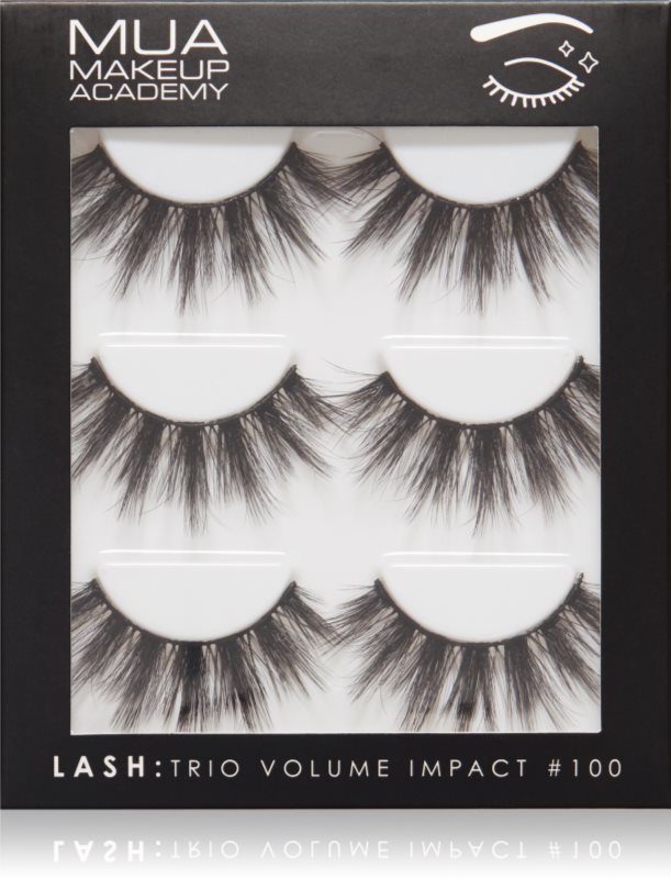 MUA Makeup Academy Lashes Volume Impact gene false tip Volume #100 3x2 buc