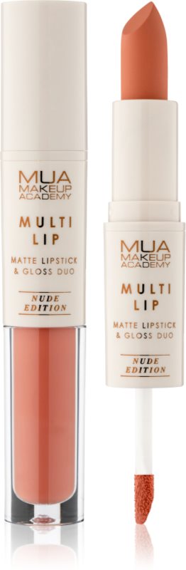 MUA Makeup Academy Multi Lip Nude Edition ruj rezistent si luciu de buze. duo