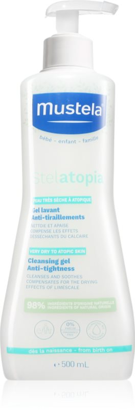 Mustela Bébé Stelatopia gel pentru spălarea și curățarea copiilor și a bebelușilor pentru piele uscata spre atopica 500 ml