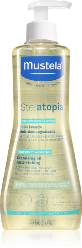 Mustela Bébé Stelatopia ulei baie de pentru copii și corp pentru piele atopica 500 ml