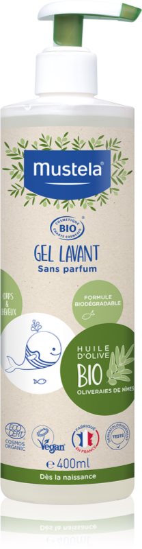 Mustela BIO gel de duș pentru corp și păr pentru nou-nascuti si copii