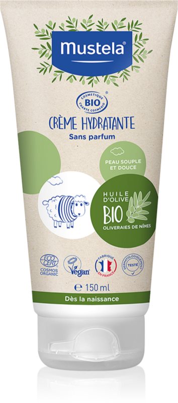 Mustela BIO Hydrating Cream with Olive Oil Crema hidratanta pentru fata si corp pentru nou-nascuti si copii 150 ml