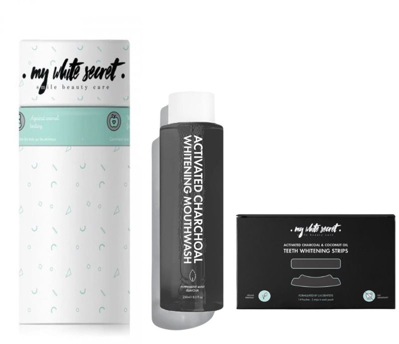 My White Secret Gift Pack Active Charcoal set pentru îngrijirea dentară