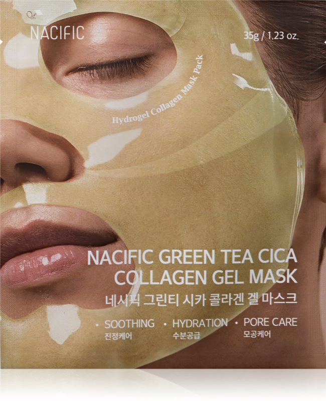 Nacific Green Tea Collagen Gel Mask masca pentru albirea tenului cu efect de hidratare 1 buc