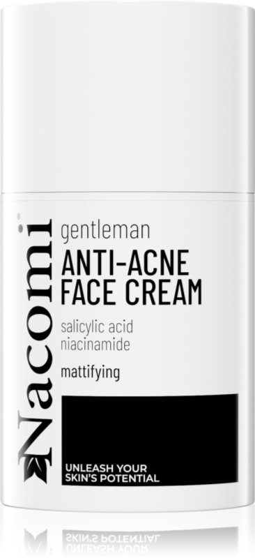 Nacomi Gentleman cremă hidratantă matifiantă pentru ten cu acnee pentru barbati 50 ml