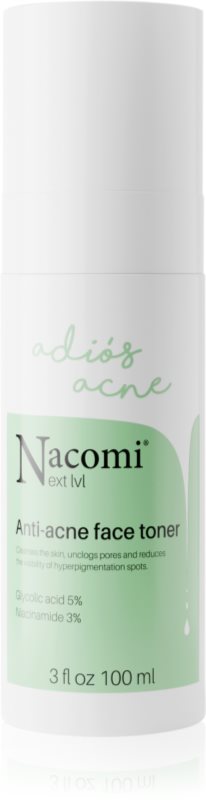 Nacomi Next Level Adiós Acne tonic pentru curatare impotriva acneei 100 ml