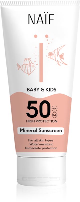 Naif Baby & Kids Mineral Sunscreen SPF 50 crema pentru protectie solara pentru bebeluși și copii mici SPF 50 100 ml