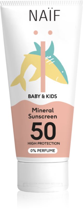 Naif Baby & Kids Mineral Sunscreen SPF 50 0 % Perfume crema protectoare pentru bebelusi