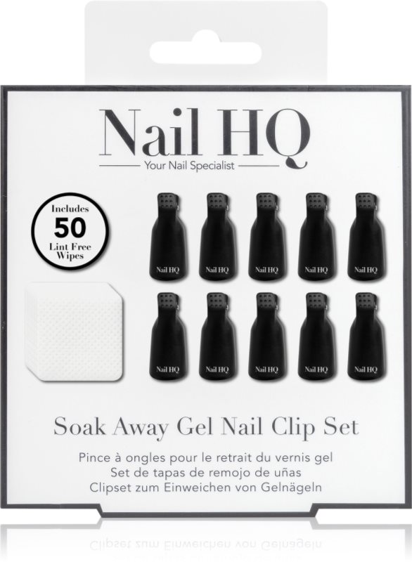 Nail HQ Soak Away Gel Nail Clip Set set pentru îndepărtarea unghiilor cu gel și acril