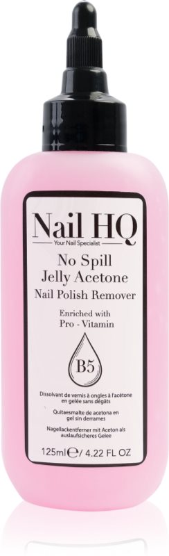 Nail HQ No Spill Jelly Acetone dizolvant pentru oja cu vitamina E 125 ml