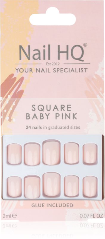 Nail HQ Square unghii artificiale culoare Baby Pink 24 buc