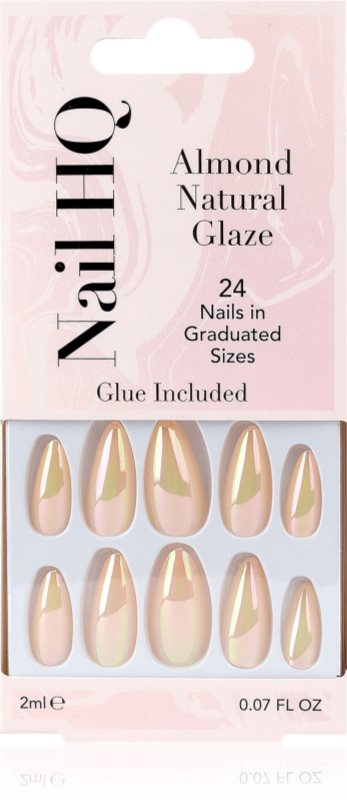 Nail HQ Almond unghii artificiale Natural Glaze 24 buc