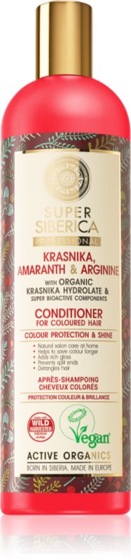Natura Siberica Krasnika, Amaranth & Arginine balsam hranitor pentru păr vopsit 400 ml