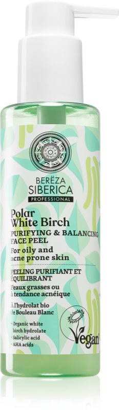 Natura Siberica Polar White Birch gel exfoliant de curatare pentru ten gras si problematic 145 ml
