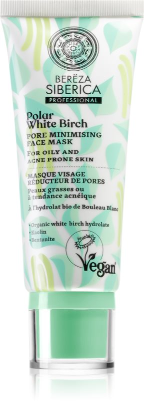 Natura Siberica Polar White Birch masca de curatare pentru reducerea sebumului si minimalizarea porilor 100 ml