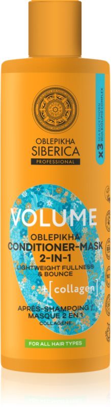 Natura Siberica Oblepikha Siberica Volume balsam și mască 2 în 1 pentru păr cu volum 400 ml