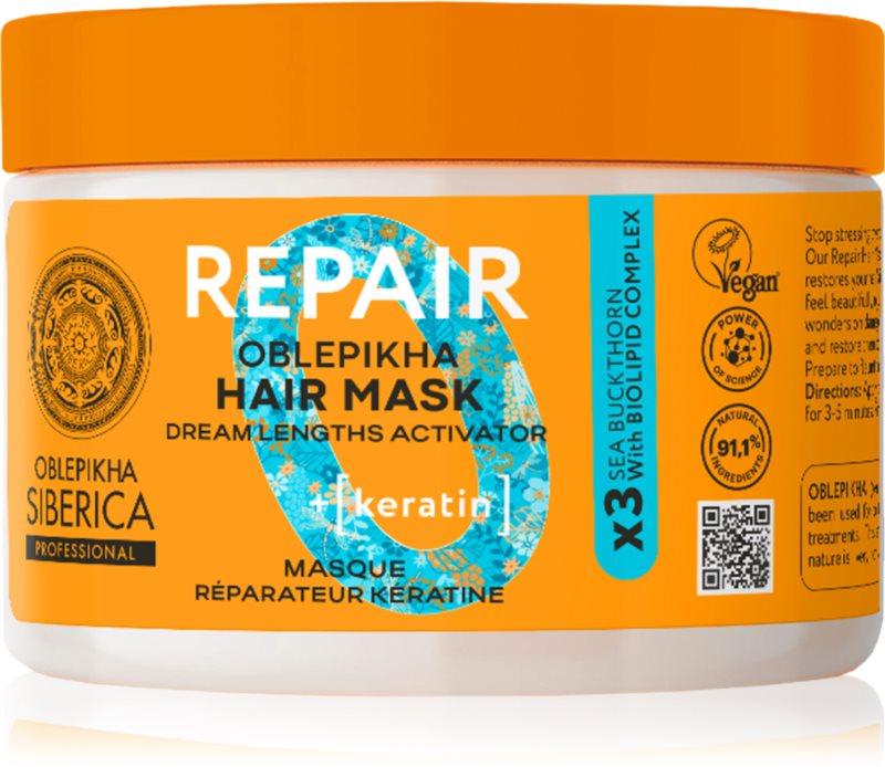 Natura Siberica Oblepikha Siberica Repair masca pentru regenerare pentru păr uscat și deteriorat 300 ml