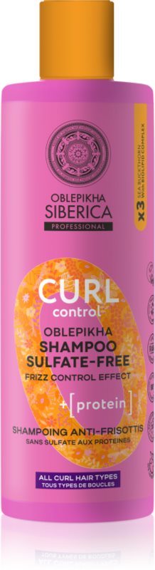 Natura Siberica Oblepikha Siberica Curl Control șampon cu proteine pentru păr creț fără sulfat 400 ml