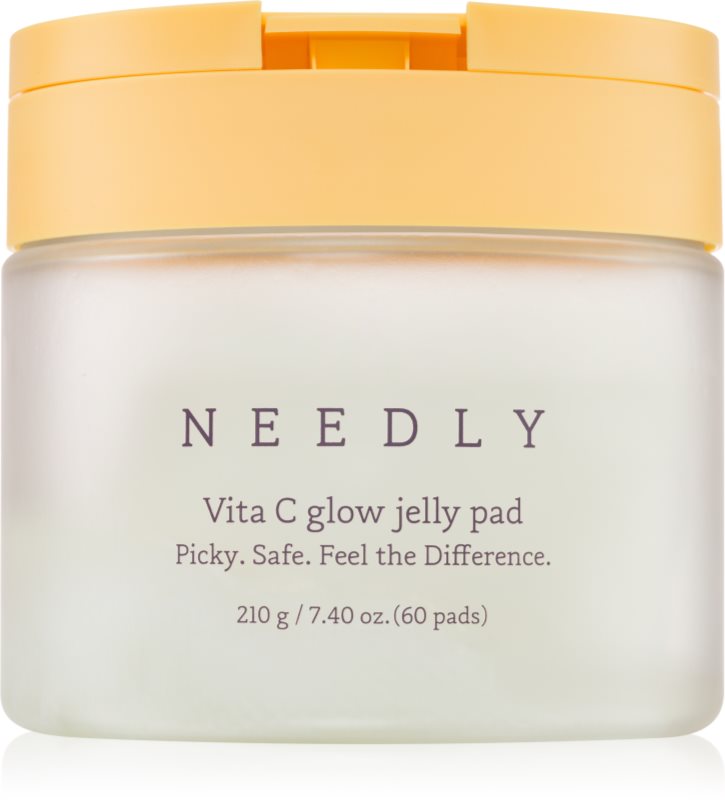NEEDLY Vita C Glow Jelly Pad dischete demachiante pentru o piele mai luminoasa cu vitamina C 60 buc