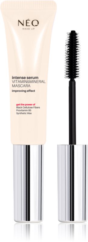 NEO MAKE UP Intense Serum Vitamin & Mineral Mascara mascara hrănitor pentru a sprijini cresterea genelor culoare Black 9 ml