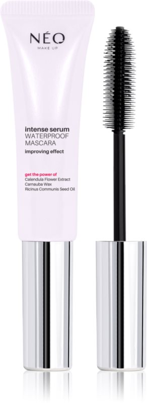 NEO MAKE UP Intense Serum Waterproof Mascara mascara waterproof pentru volum si separarea genelor culoare Black 9 ml