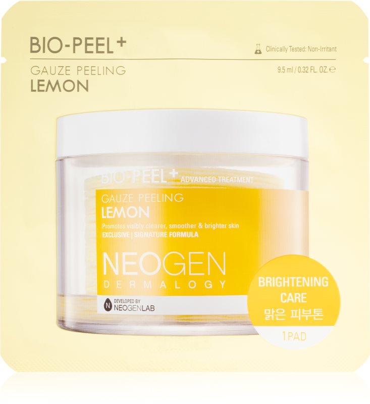 Neogen Dermalogy Bio-Peel+ Gauze Peeling Lemon discuri pentru indepartarea impuritatilor pentru strălucirea și netezirea pielii