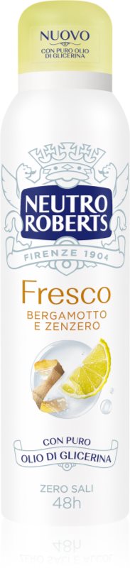 Neutro Roberts Bergamotto e Zenzero deodorant spray cu o eficienta de 48 h 150 ml
