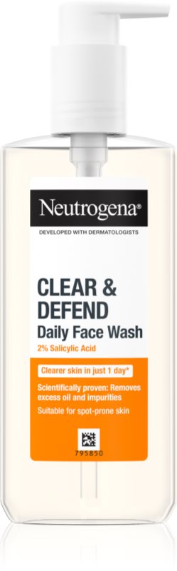 Neutrogena Clear & Defend gel de curățare cu 2% acid salicilic 200 ml